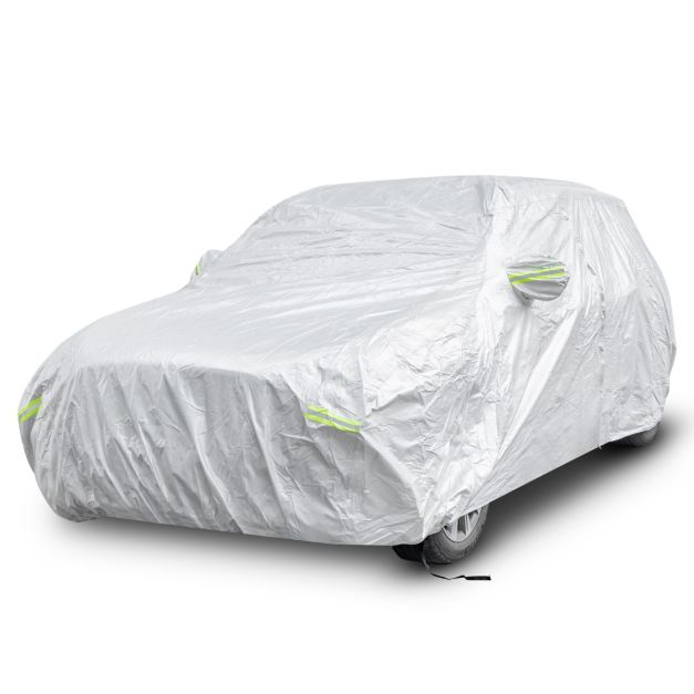 Coast Car Cover Silber - Wetterfeste 3-lagige Autoabdeckung mit Reißverschluss - 492 x 191 x 154 cm