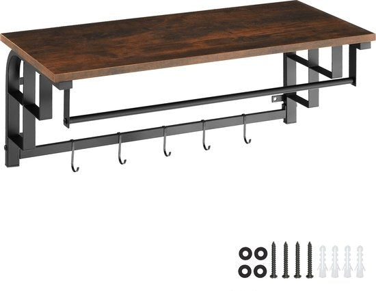 tectake - Wandgarderobe mit Hutablage Westwood - industrial dark - 404433