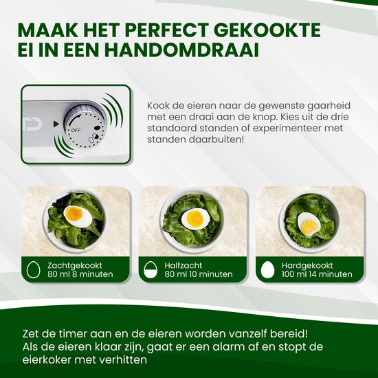 TTD® Smart Egg Boiler Electric mit Timer - Geeignet für 1 bis 6 Eier - hartgekocht, weichgekocht oder halbweich - Eieruhr - Eierkocher Electric - Inklusive Eierkocher und Messbecher