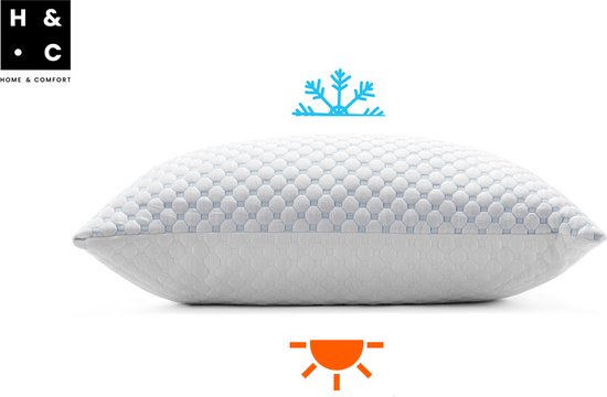 H&C Memory Foam Pillow - Füllbare Dicke - Kalte und warme Seide - Für Seitenschläfer