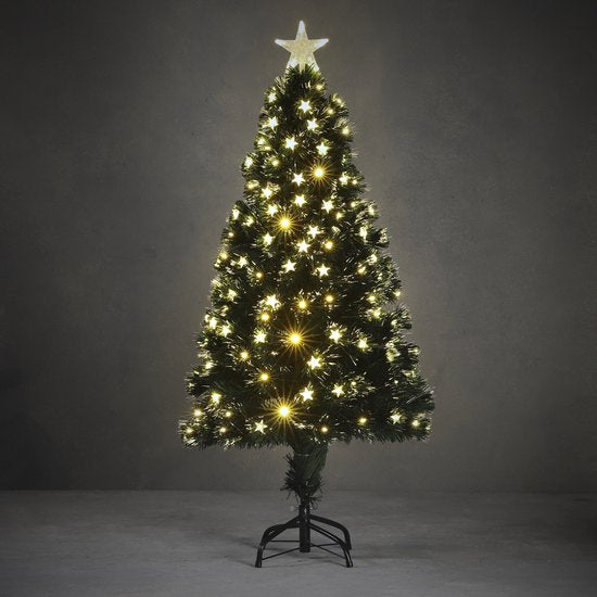 Luca Lighting Mercury Künstlicher Weihnachtsbaum mit faseroptischer LED-Beleuchtung - H150 x Ø65 cm - Grün