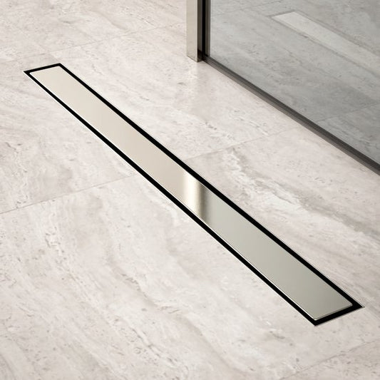 Duschrinne – 80 cm – Fliesengitter – Edelstahl – mit Flansch
