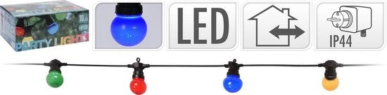 Partybeleuchtung 10 farbige LED-Birnen - 8 Lichtfunktionen