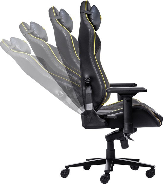 Trust GXT 721 Ruya Pro – Hochwertiger, bequemer Gaming-Stuhl – 4D-Armlehnen – Integrierte Lendenwirbelstütze – Belastbar bis 150 kg – Schwarz