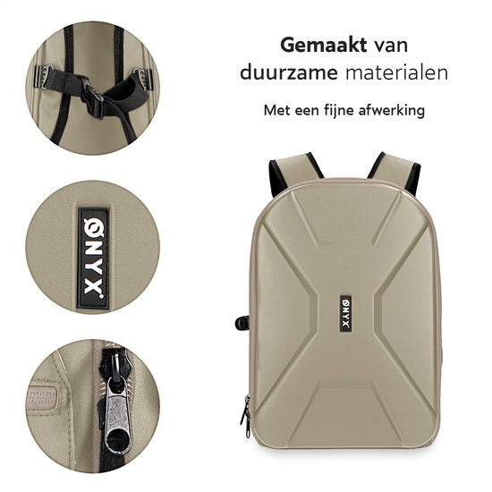 ONYX Kameratasche mit Laptop-Fach - SLR-Kamerarucksack - Spritzwassergeschützt - Drohnen - Hartschalen-Reisetasche - Beige