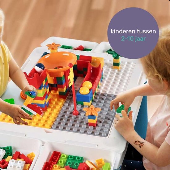 Qwali Kinderspieltisch mit Stühlen - Geeignet für Duplo, Wasser und Sand - Aktivitäten - Set - Zeichentisch - Für Jungen und Mädchen - Für Kleinkinder - Spieltisch - Schreibtisch - Kinder - Tisch - Möbel