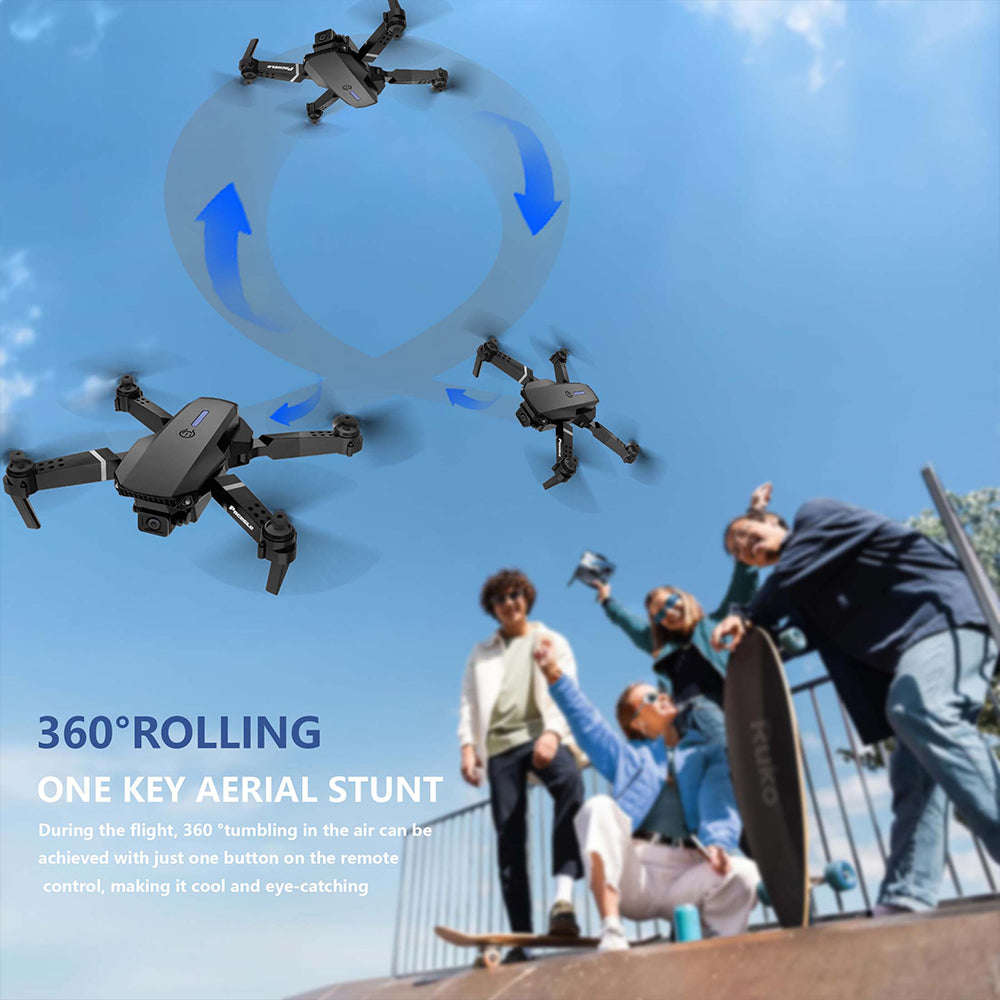 FACEGLE E88 Spielzeugdrohne – Zusammenklappbarer Quadcopter – Hochauflösende Doppelkameras