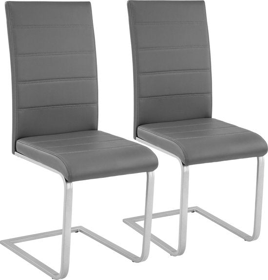 tectake - 2er-Set Esszimmerstühle Bettina grau - 402551