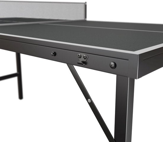 Juskys Mini-Tischtennistisch Flexi - 152 x 71 x 71 cm - Schwarz/Silber