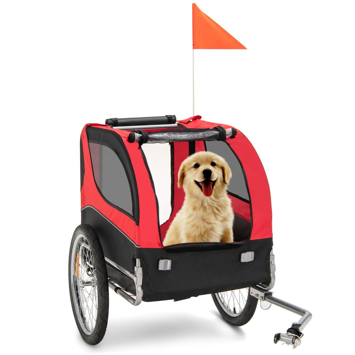 Coast Dog Trailers für Fahrräder PET-Anhänger für Fahrrad 40 kg belastbar rot rot