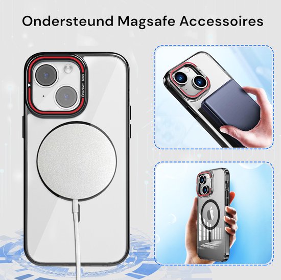 Tasche passend für iPhone 15 Plus Case - Mit 2 Displayschutzfolien - MagSafe Case - Mit Ständer
