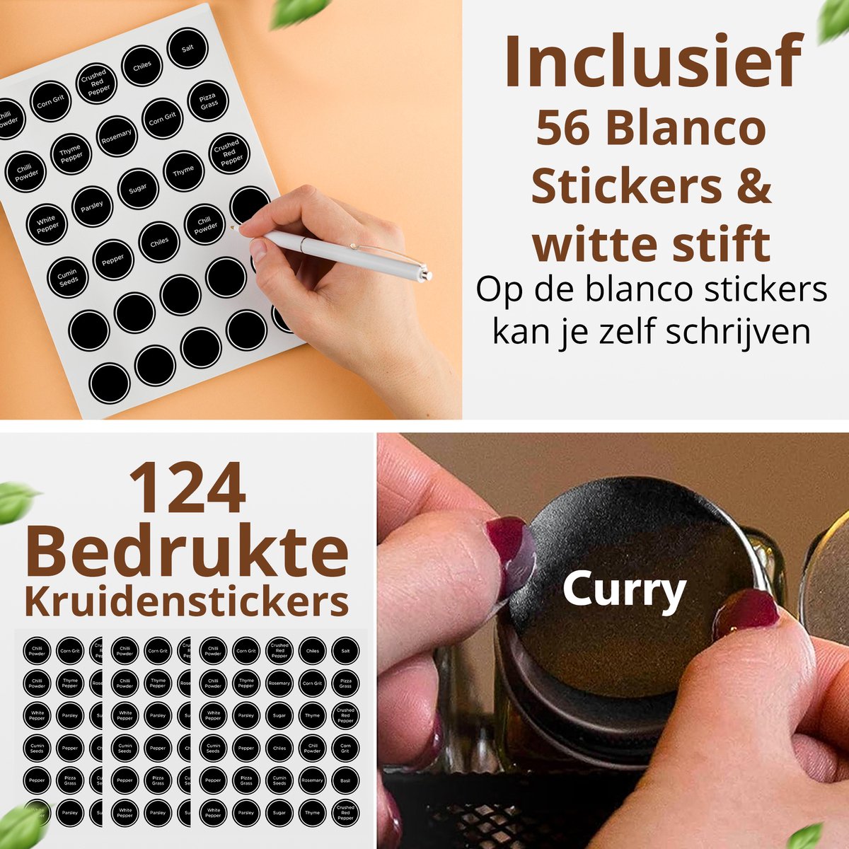 SV Living Gewürzregal Schwarz 37,3x11,9x6 cm - 32 Glasgewürzdosen mit Zubehör - Aufhängbar mit oder ohne Bohrer