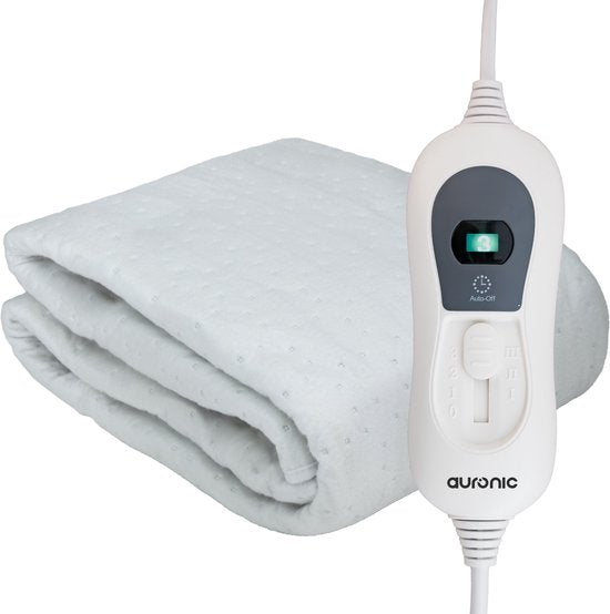 Auronic Electric Blanket XL - 190x90 cm - 1 Person - 3 Wärmestufen - Spannbetttuch mit elastischen Bändern - Heizdecke - Weiß