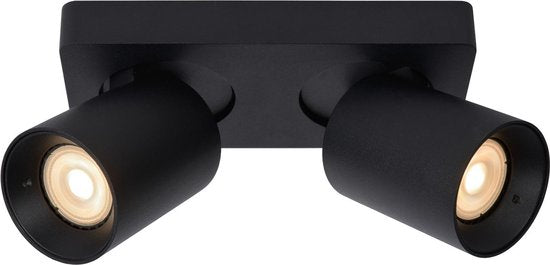 Lucide NIGEL – Deckenstrahler (Deckenleuchte) – LED „Dim to warm“ – GU10 – 2×5 W 2200 K/3000 K – Schwarz