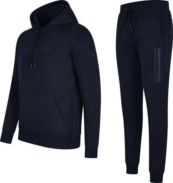 Mario Russo Trainingsanzug Anselm- Hausanzug - Jogginganzug - Hoodie - Schwarz - XXL