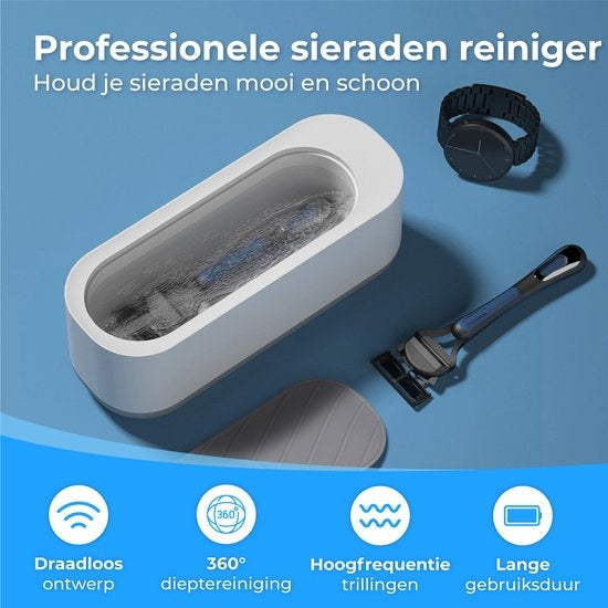 Nuvance - Ultraschallreiniger - Reinigungsgerät für Schmuck und Brillen - Ultraschall - Ultraschallreiniger - 300ml