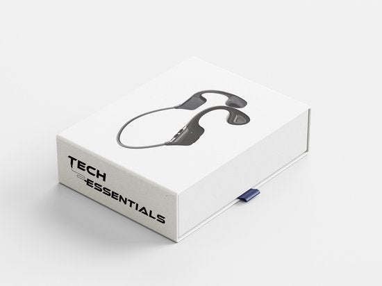 Tech Essentials Wave - Sport-Ohrhörer - Drahtlos - Offenes Ohr - IPX7 - Knochenleitungskopfhörer - Kopfhörer - Laufen - Bluetooth