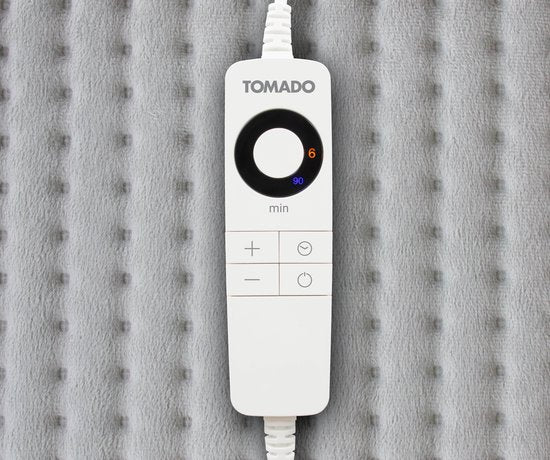 Tomado THP0603G - Elektrisches Wärmekissen - 60 x 40 cm - Geeignet für Nacken, Schultern und Rücken - Grau