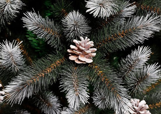 Black Box Trees Pittsfield Künstlicher Weihnachtsbaum mit LED-Lichtern - H230 x Ø122 cm - Grün gefrostet