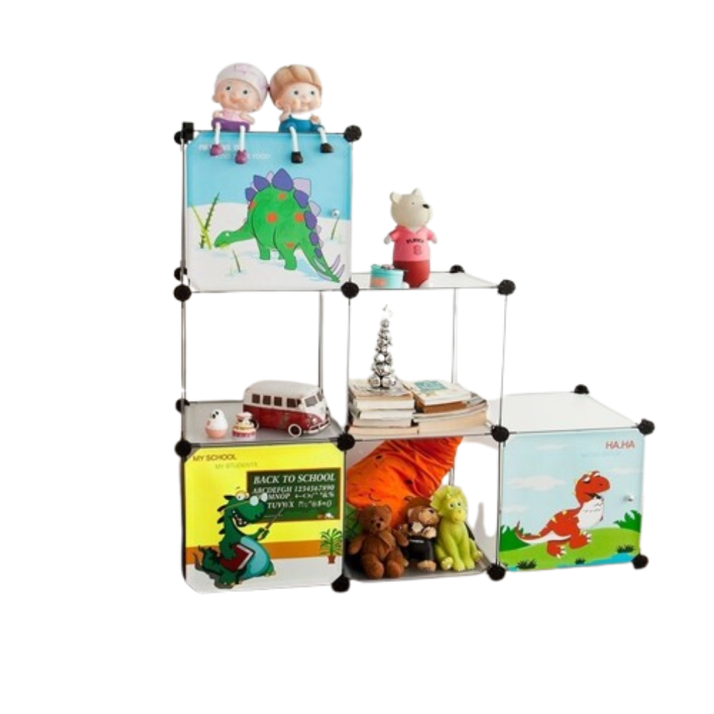SoBuy Kinderbuchregal - Kinderregal für Bücher und Spielzeug - 6 Fächer - 38 x 38 x 38 cm