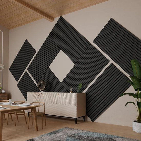 Akustik-Wandpaneele - 4er-Set - Dunkelgrau