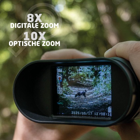 BREND Digitales Fernglas - 300 Meter Nachtsicht - 4K - 40 Megapixel - IPS-Bildschirm - 10x Zoom - Taschenlampe - Inklusive SD-Karte - Schwarz
