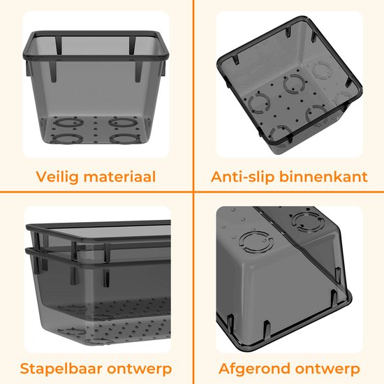 Posity Drawer Organizer - 25 Stück - Organizer Trays - Drawer Trays - Storage Trays - Make-up Organizer - Für Küche, Bad & Büro - Kunststoff - Schwarz Transparent