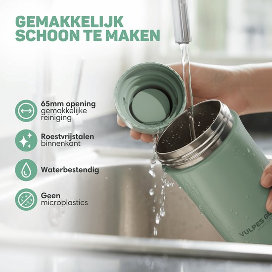 Vulpes Goods® BabyCare - Milchkühler für unterwegs - Tragbarer Muttermilchkühler - Edelstahlflasche 750ml + 2x 300ml BPA-freie Flaschen - Bis zu 24h Kühlung - Tragbarer Muttermilchkühler - Ohne Strom oder Eis - Kompakt & auslaufsicher