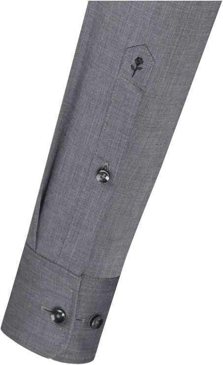 Seidensticker Herren Business-Hemd, slimfit, bügelfrei, Kent-Kragen, langarm, 100% Baumwolle, dunkelgrau, 41