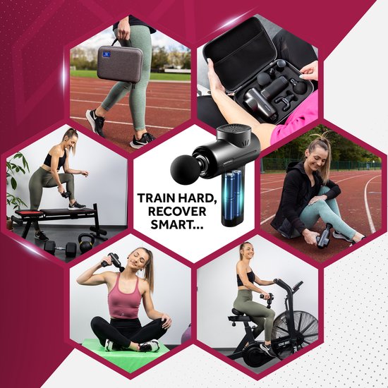 Northwall Massage Gun Professional PRO - Massagepistole mit Koffer und 5 Aufsätzen - Leistungsstarkes und kabelloses Sport- und Entspannungsmassagegerät