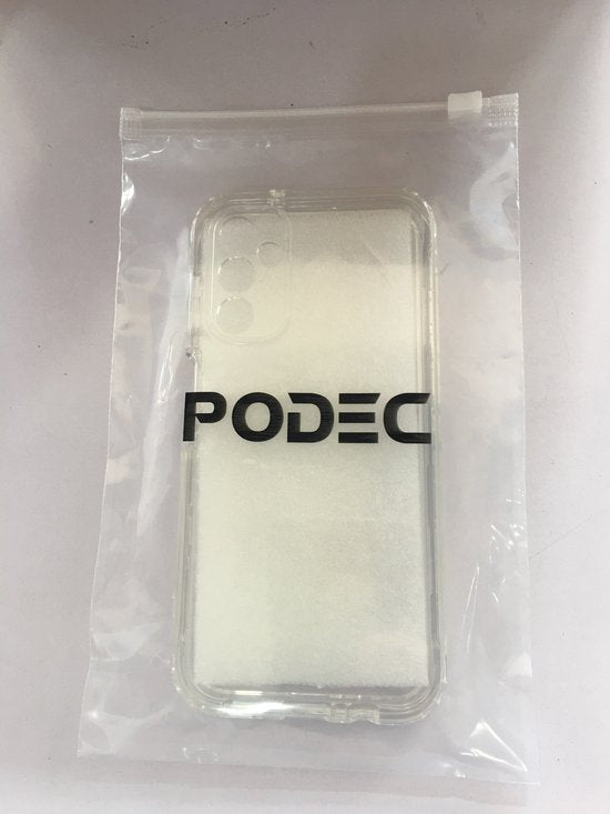 Podec 2-in-1-Hülle mit Displayschutzfolie, passend für das Samsung Galaxy A14 – Transparente Handyhülle – Stoßfeste Schutzhülle