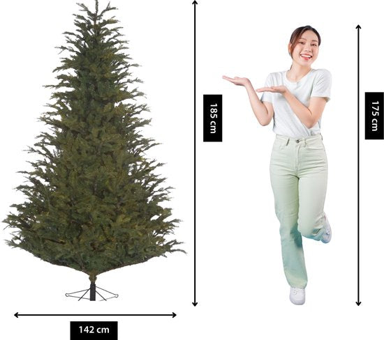 Black Box Trees Frasier Baum – Weihnachtsbaum in natürlicher Form – Weihnachtsdekoration für den Innenbereich – Kunstbaum mit Scharnierkonstruktion – Höhe 185 x Durchmesser 124 cm – Grün