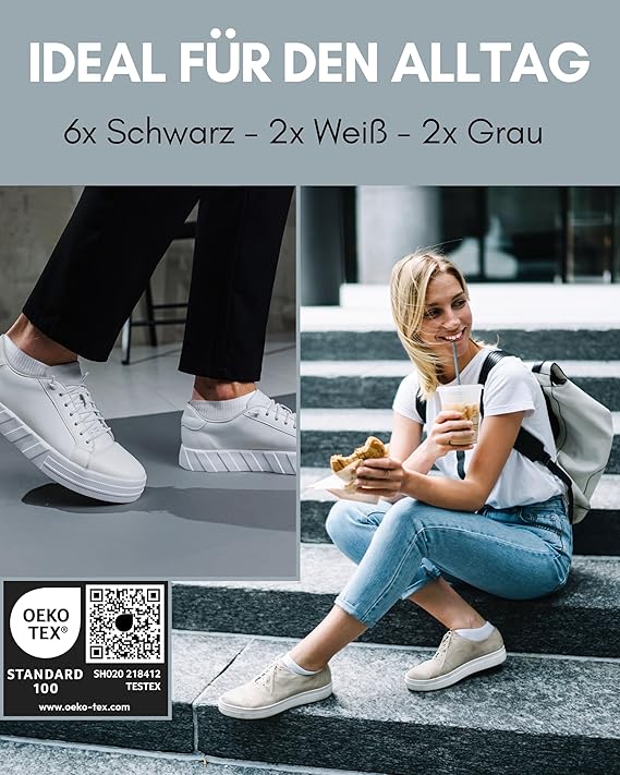 Heroism Sneaker Socken für Damen und Herren 10 Paar - Kurze Socken mit atmungsaktiver Baumwolle - Größe 35-38