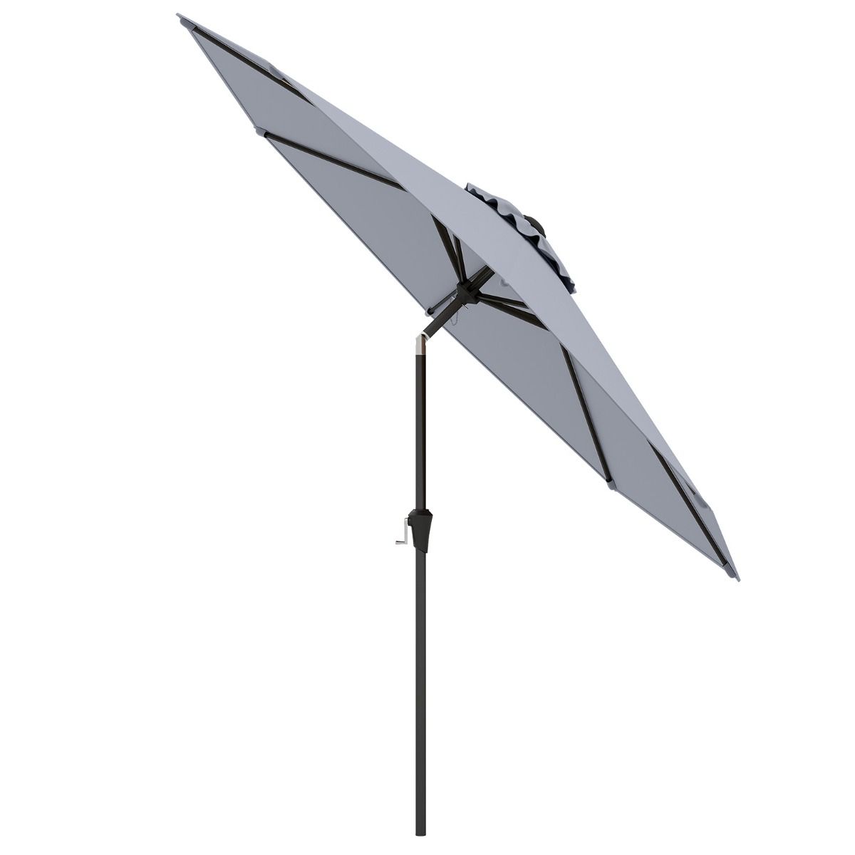 Coast Terrassen-Sonnenschirm 270 cm Grau - Kippbarer Marktschirm mit Kurbel und belüftetem Dach