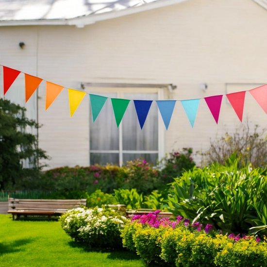 a sunny day birthday girlande - fahnenleine stoff geburtstag - geburtstagsdekoration - 100% baumwolle - geburtstagsdekoration - nachhaltige partydekoration - stoffgirlande - fahnenleine 10 meter - fahnenleine bunt - geburtstagsdekoration