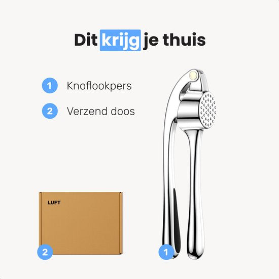 Knoblauchpresse - Knoblauchpresse - Ingwerpresse - Knoblauchreibe - Edelstahl - Silber - Luft