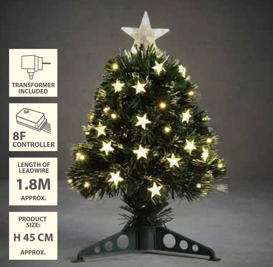 Luca Lighting Mercury Kunstweihnachtsbaum mit Glasfaserbeleuchtung – H 45 x Ø 25 cm – Grün