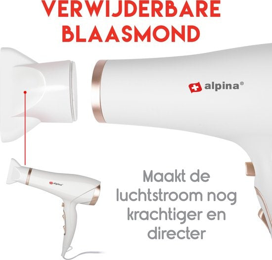 alpina Fohn - Haardroger - 2300W - Coolshot - Wit/ RosÃ©