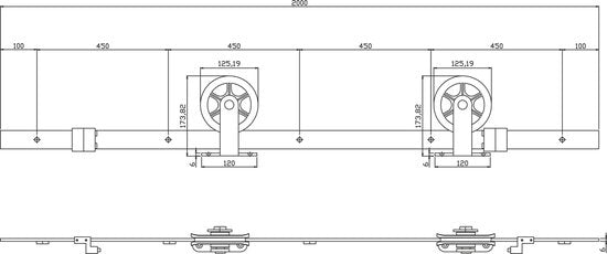 Intersteel Schiebetürsystem Wheel Top, mattschwarz