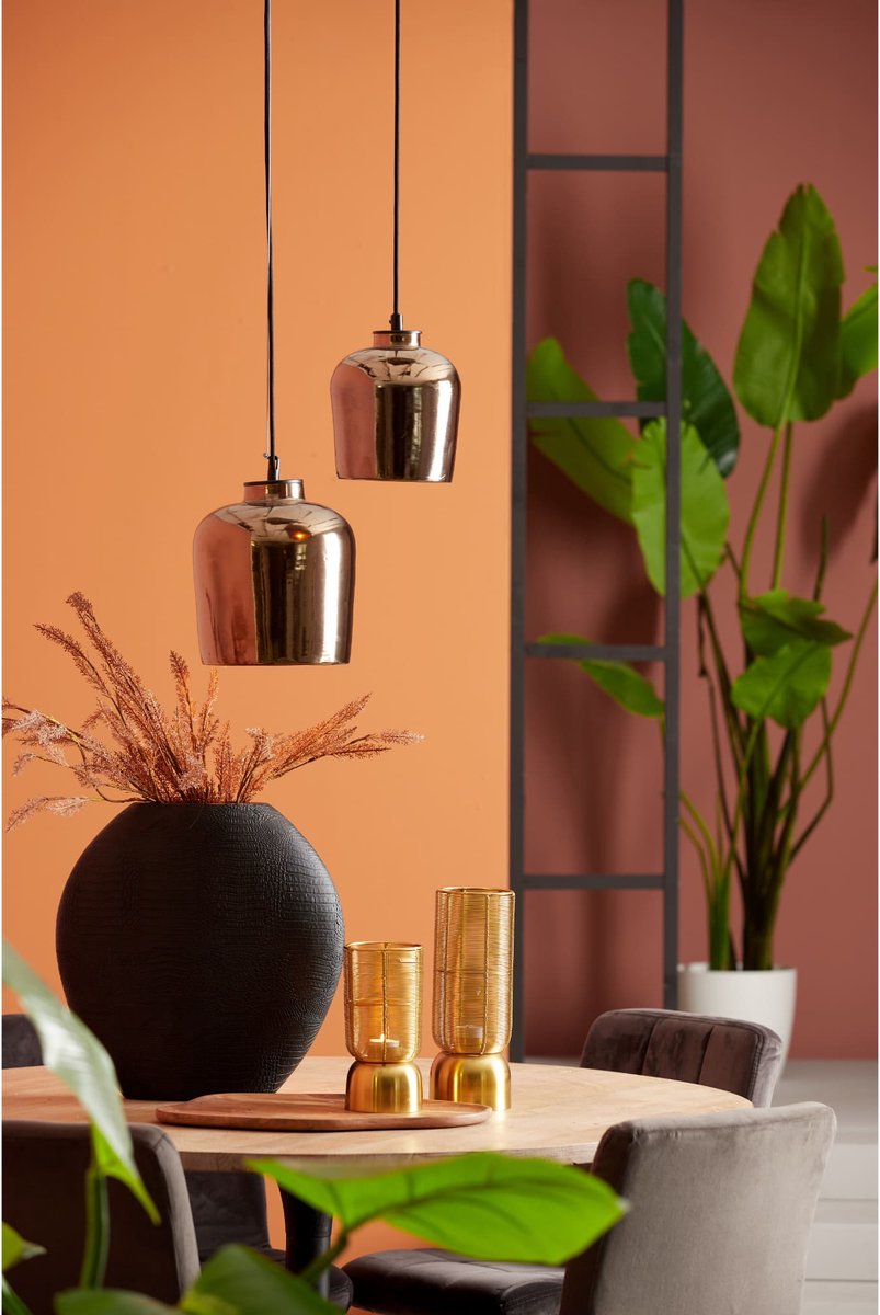 Light & Living Hängeleuchte Dena - Ø22,5 cm - Keramik - E27 - Modernes Design - Bronze