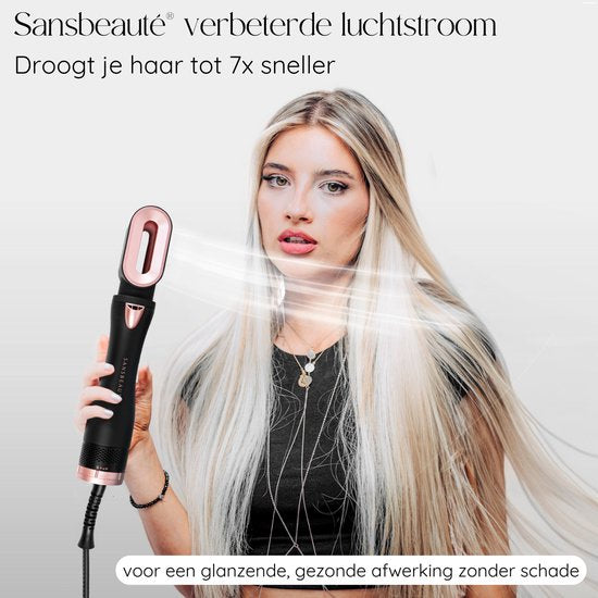 Sansbeauté® 4-in-1 Haarbürste mit Diffusor - Multistyler - Airstyler - Haarbürste - Lockenbürste - Haarbürste - Stylingbürste - Wärmebürste - Volumen und Locken