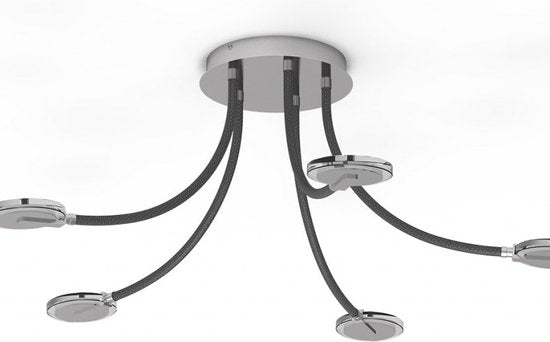 Deckenleuchte Turound 3375ST – Designleuchte aus Stahl mit Glas, LED, dimmbar, 91,5 cm, Steinhauer