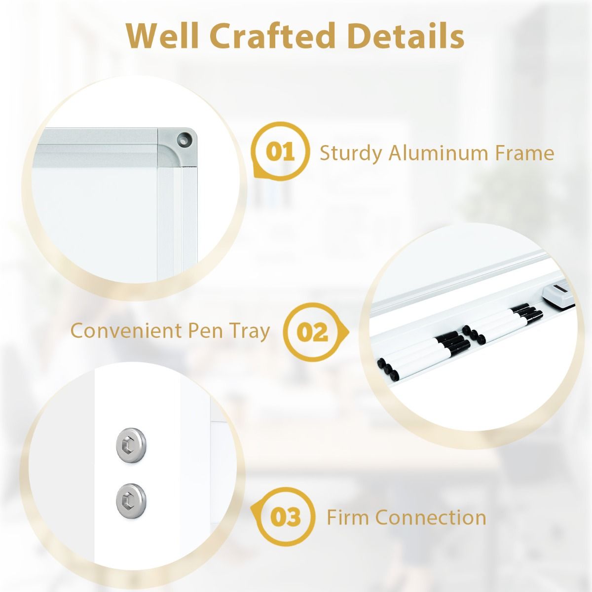 Coast Mobiles Whiteboard – Doppelseitige Magnettafel – Höhenverstellbar – Mit Rollen – Weiß 150 x 120 cm