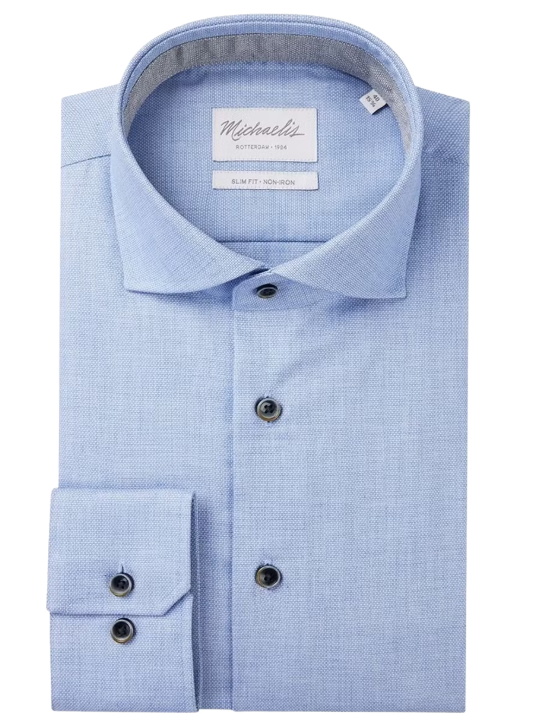 Michaelis Non-Iron Cutaway Hemd - Slim Fit | 100% Baumwolle Luxushemd für Männer
