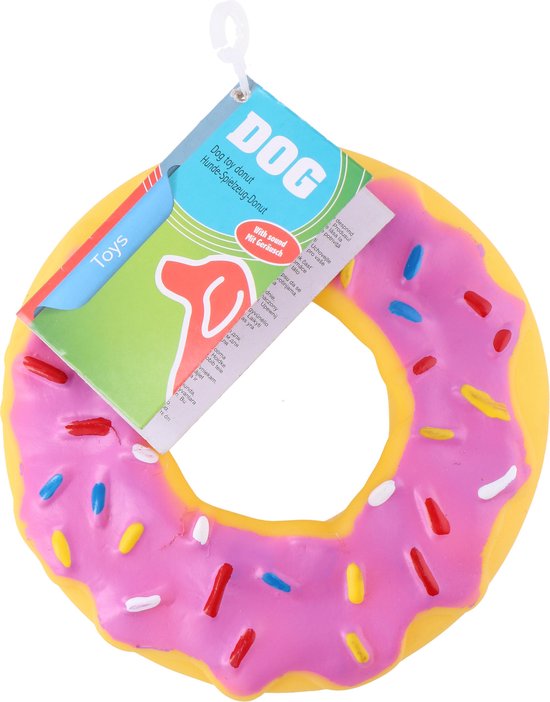 Maxxpro - quietschendes Donut Hundespielzeug - 13x13x3mm - Kunststoff - bunt