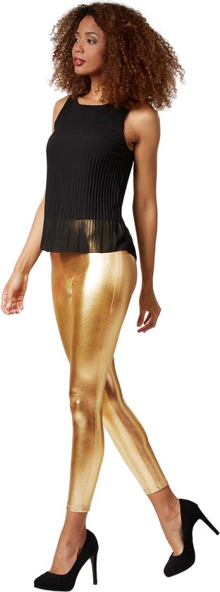 Dressforfun Faschingskostüm Metallic Leggings Gold – Damen – Größe XXL