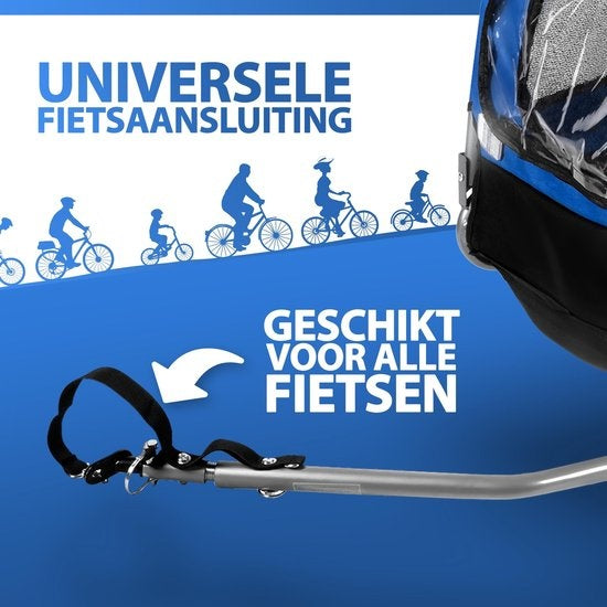 Bicycle Gear - Hundefahrradanhänger - max 40 KG - Zusammenklappbar - Regenschutz - Blau