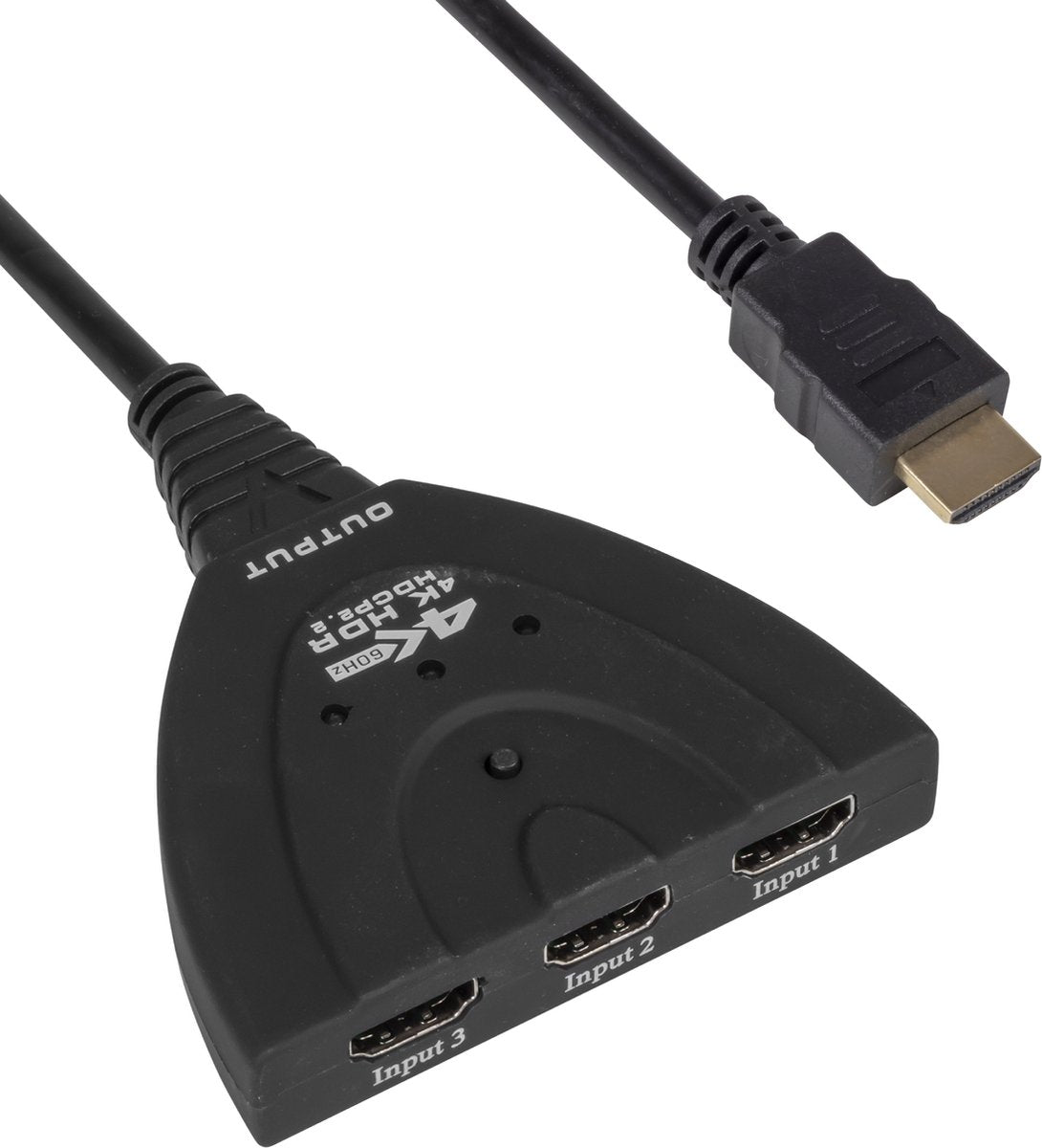 Nuvance HDMI-Umschalter - 3 Eingänge, 4K 60Hz-Unterstützung - 60 cm - Schwarz
