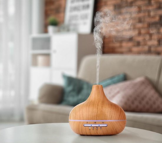 Grundig Aroma Diffuser Luftbefeuchter 300ml- Elektrischer Duftzerstäuber mit LED-Beleuchtung und Timer - Aromatherapie mit ätherischen Ölen - Kabelloser Duftzerstäuber - Bambus