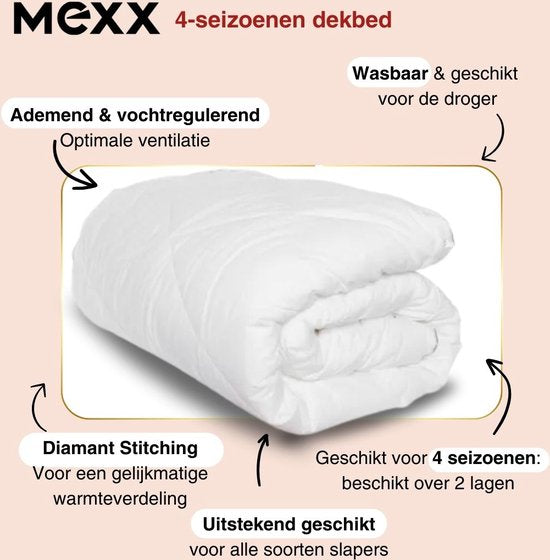 Mexx - 4-Jahreszeiten-Bettdecke - 200×200 cm - Sommer- und Winterbettdecke - synthetische Daunen - Anti-Allergie - Anti-Feinstaubmilben